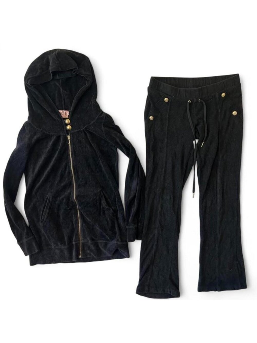 Y2K rare Black juicy couture tracksuit setTop size...